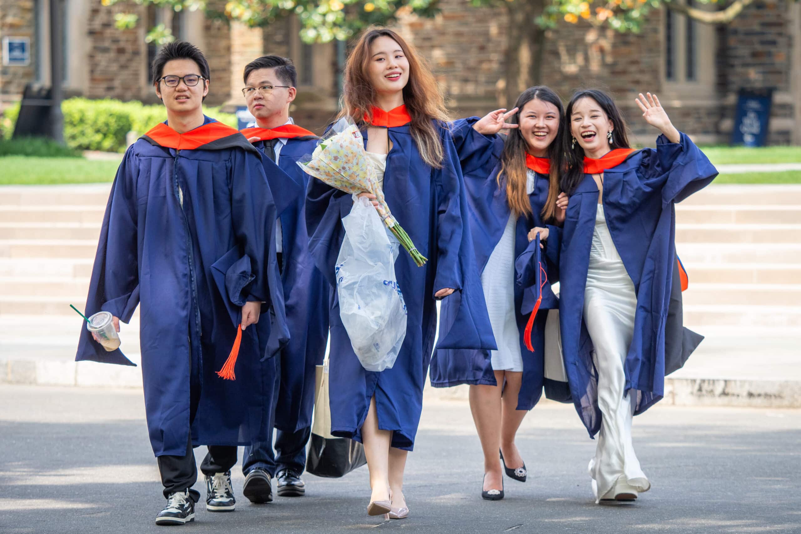 Pre-commencement photos of graduates around campus, may 2024