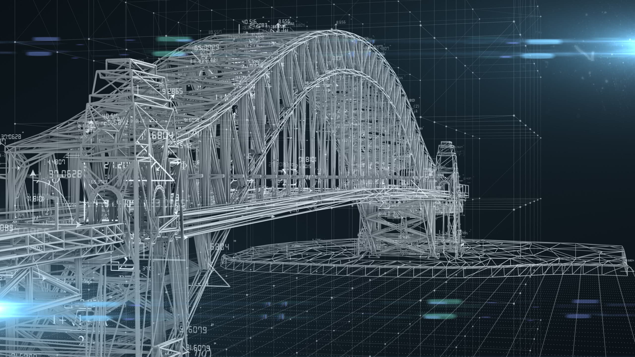 Civil engineer structural architect analysis bridge design engineering - 3D Illustration Rendering