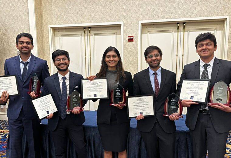 five people hold certificates