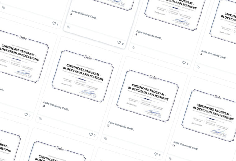 Illustration of NFT certificates