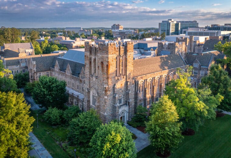 Sunrise Aerial of Rubenstein Library, June 2024