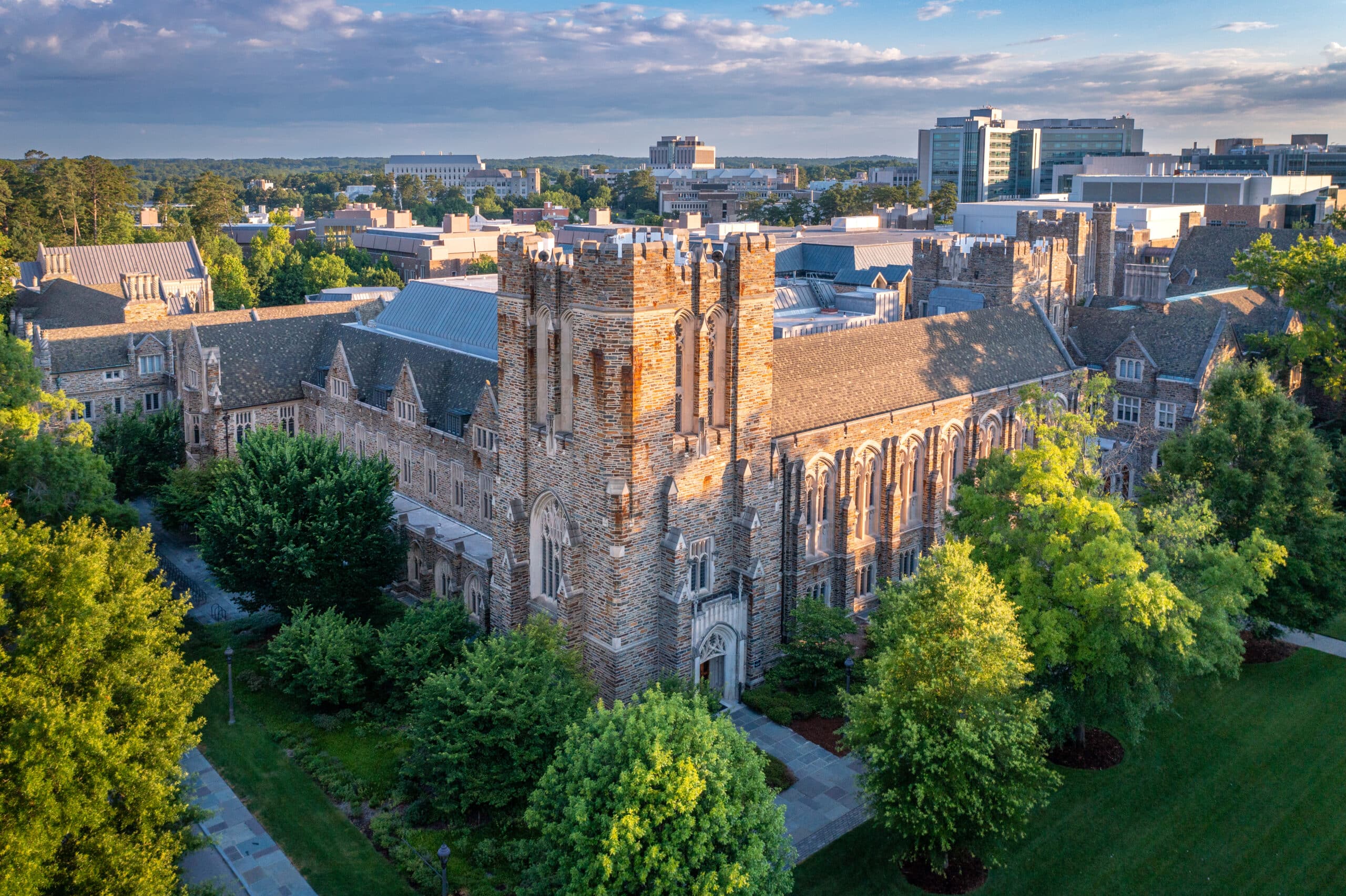 Sunrise Aerial of Rubenstein Library, June 2024