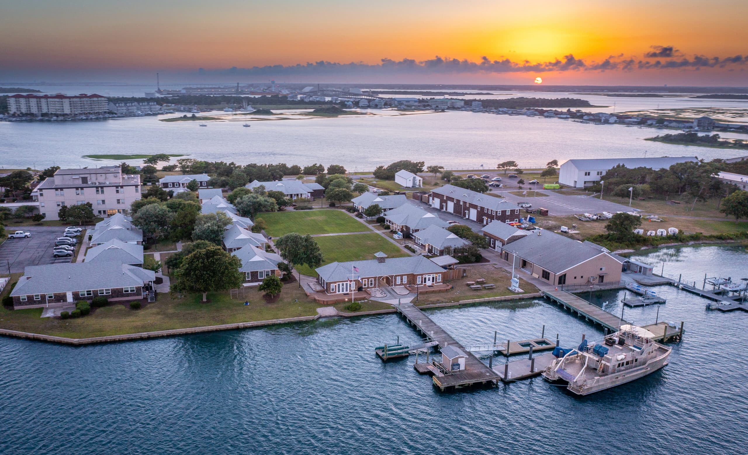 Sunset over Piver’s Island and the Duke University Marine Lab. The Duke University Marine Lab in Beaufort, NC resumed their annual open house on Saturday, June 22nd 2024. This was their first open house since 2019 right before the pandemic.