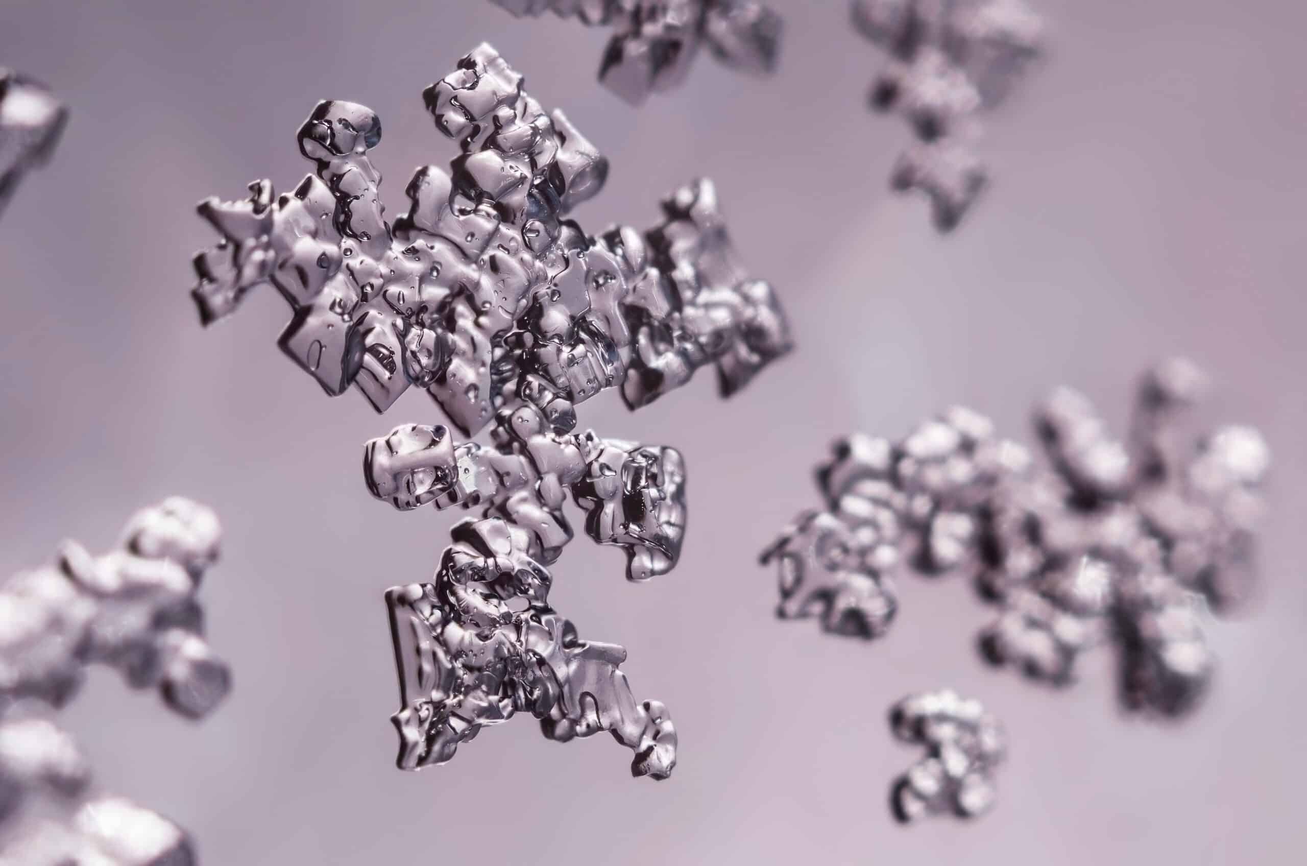 Metallic particles high magnification