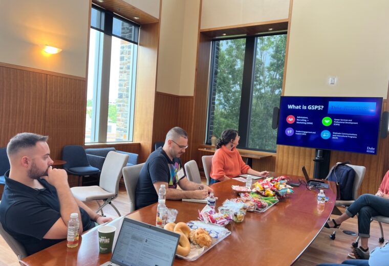 online students leaning about graduate student programs and services