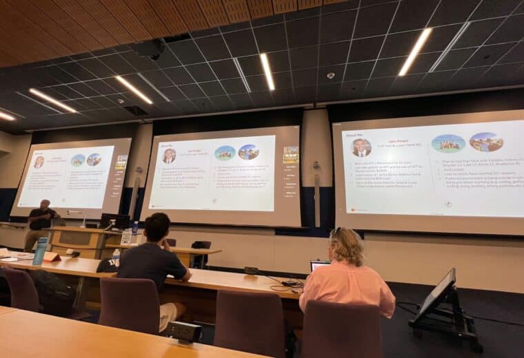 Duke FinTech students listening to John Fimbel