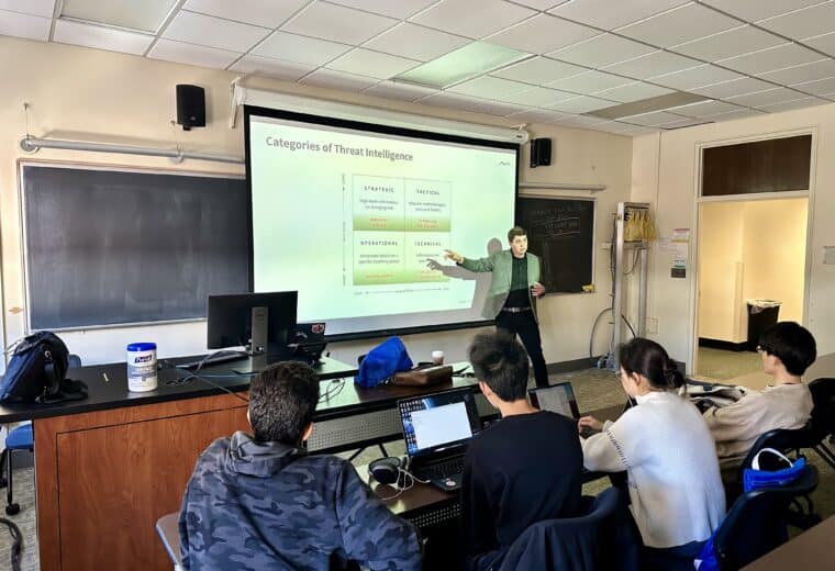 Landon Winkelvoss, Nisos co-founder and VP of Legal and Intelligence Advisory met with the Duke Cybersecurity students